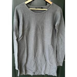 Peruvian Connection Sz S Pima Cotton Gray Tunic Sweater, Quiet Luxury Natural
